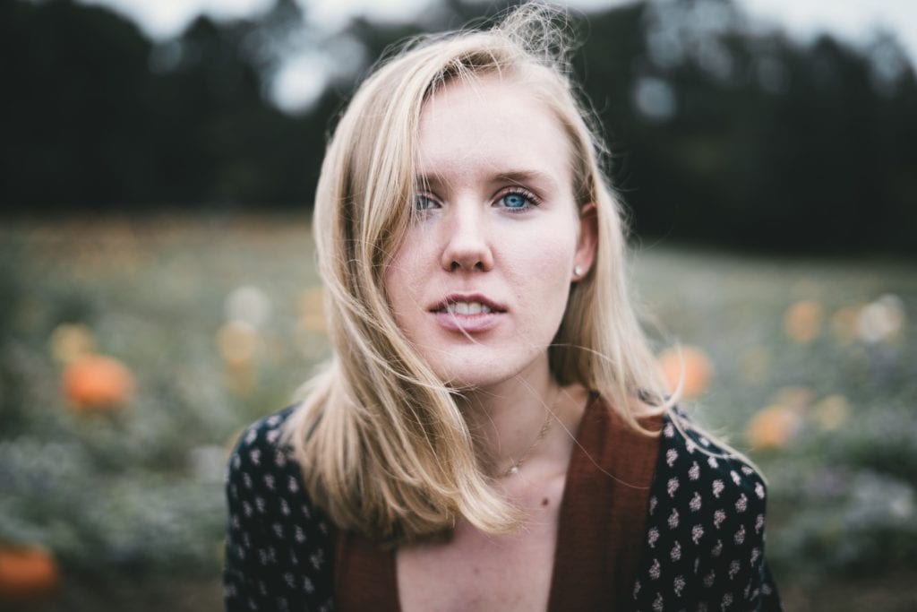 Woman in a garden headshot