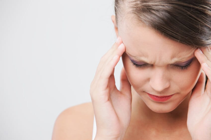 Woman having migraine