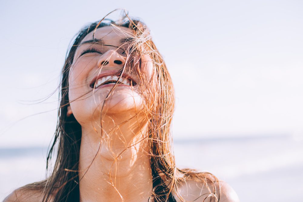 woman in the sun after botox