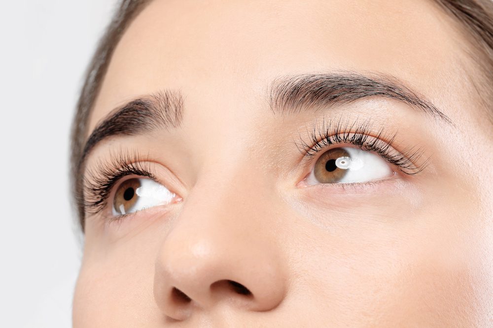 woman with long, dark lashes after using latisse