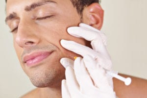 man getting botox