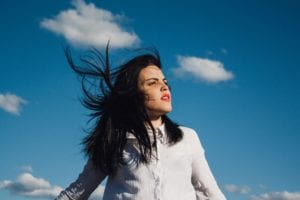 Woman wearing white tops