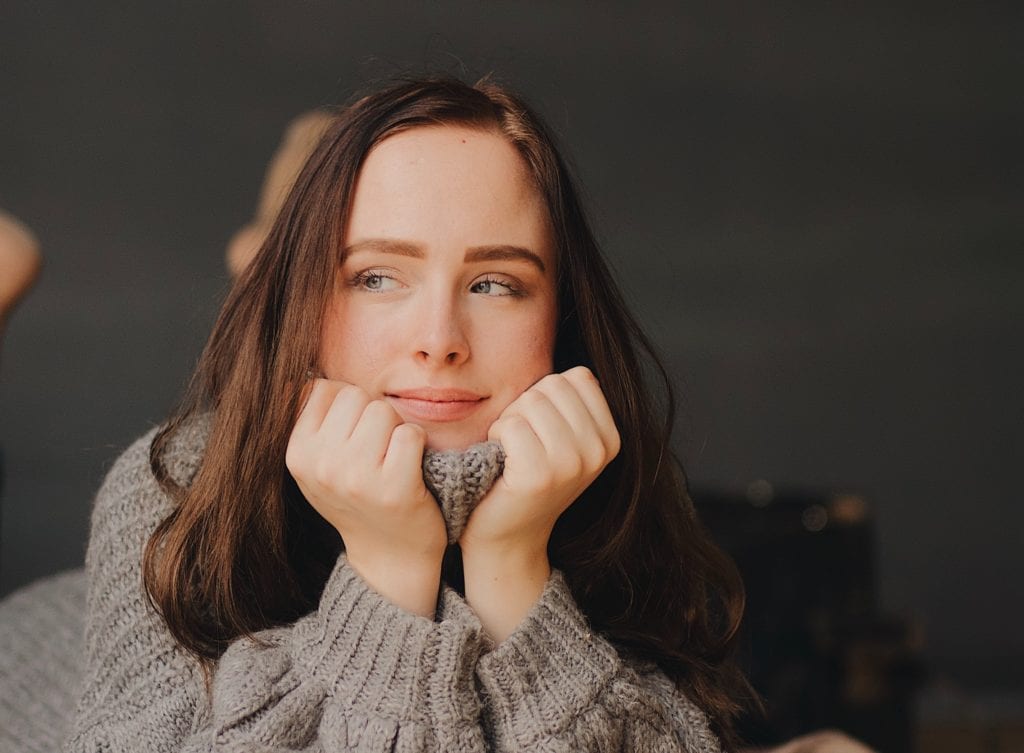 Woman wearing sweater