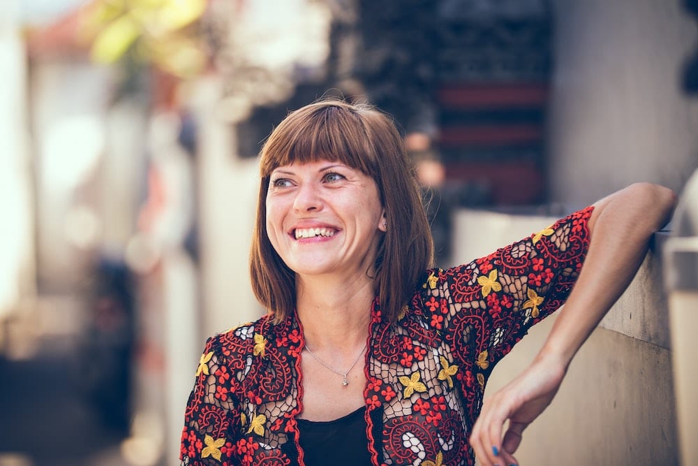 Smiling middle aged woman